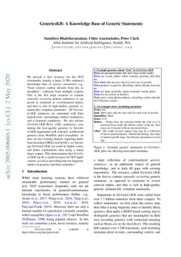 GenericsKB: A Knowledge Base of Generic Statements