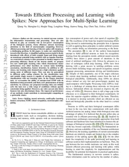 Towards Efficient Processing and Learning with Spikes: New Approaches
  for Multi-Spike Learning