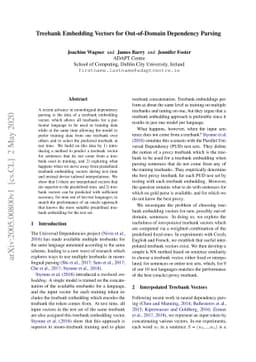 Treebank Embedding Vectors for Out-of-domain Dependency Parsing