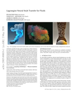 Lagrangian Neural Style Transfer for Fluids