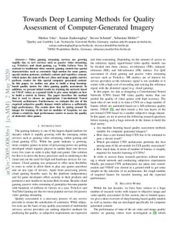 Towards Deep Learning Methods for Quality Assessment of
  Computer-Generated Imagery