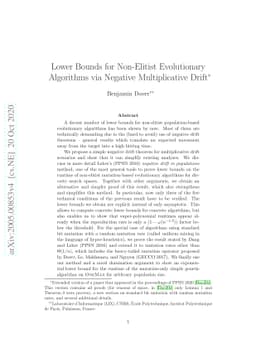 Lower Bounds for Non-Elitist Evolutionary Algorithms via Negative
  Multiplicative Drift