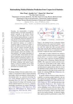 Rationalizing Medical Relation Prediction from Corpus-level Statistics