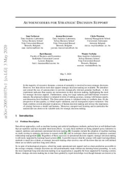 Autoencoders for strategic decision support