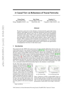 A Causal View on Robustness of Neural Networks