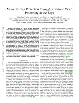 Minor Privacy Protection Through Real-time Video Processing at the Edge