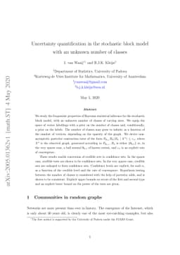 Uncertainty quantification in the stochastic block model with an unknown
  number of classes