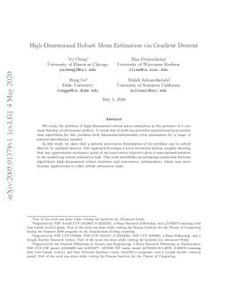High-Dimensional Robust Mean Estimation via Gradient Descent
