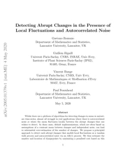 Detecting Abrupt Changes in the Presence of Local Fluctuations and
  Autocorrelated Noise