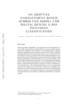 An Adaptive Enhancement Based Hybrid CNN Model for Digital Dental X-ray
  Positions Classification