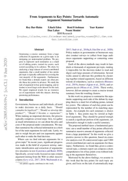 From Arguments to Key Points: Towards Automatic Argument Summarization