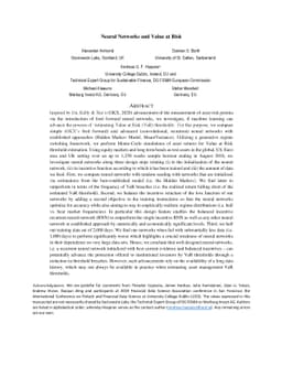 Neural Networks and Value at Risk
