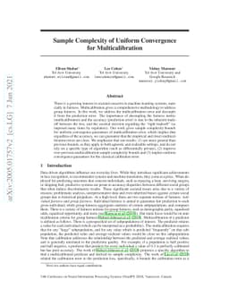 Sample Complexity of Uniform Convergence for Multicalibration