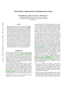 Selecting Data Augmentation for Simulating Interventions