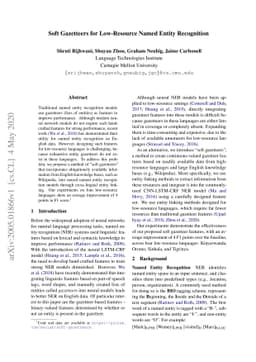 Soft Gazetteers for Low-Resource Named Entity Recognition
