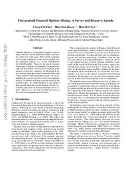 Fine-grained Financial Opinion Mining: A Survey and Research Agenda