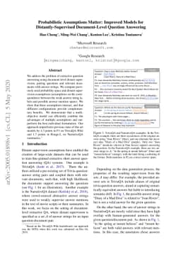 Probabilistic Assumptions Matter: Improved Models for
  Distantly-Supervised Document-Level Question Answering
