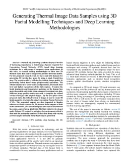 Generating Thermal Image Data Samples using 3D Facial Modelling
  Techniques and Deep Learning Methodologies