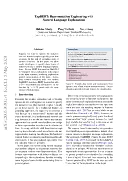 ExpBERT: Representation Engineering with Natural Language Explanations