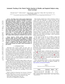 Automatic Tracking of the Muscle Tendon Junction in Healthy and Impaired
  Subjects using Deep Learning
