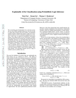Explainable AI for Classification using Probabilistic Logic Inference