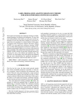 Label Propagation Adaptive Resonance Theory for Semi-supervised
  Continuous Learning