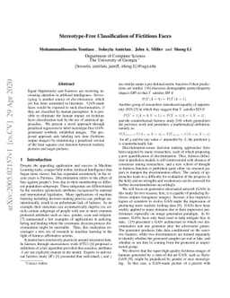 Stereotype-Free Classification of Fictitious Faces