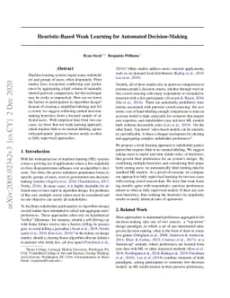 Heuristic-Based Weak Learning for Automated Decision-Making