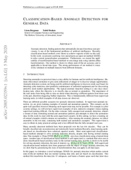 Classification-Based Anomaly Detection for General Data