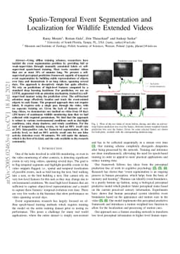 Spatio-Temporal Event Segmentation and Localization for Wildlife
  Extended Videos