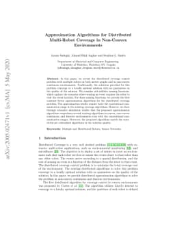 Approximation Algorithms for Distributed Multi-Robot Coverage in
  Non-Convex Environments