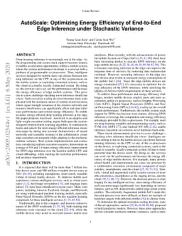 AutoScale: Optimizing Energy Efficiency of End-to-End Edge Inference
  under Stochastic Variance