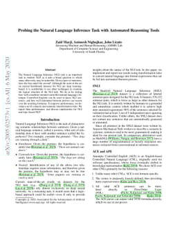 Probing the Natural Language Inference Task with Automated Reasoning
  Tools