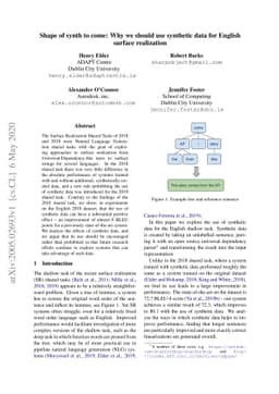 Shape of synth to come: Why we should use synthetic data for English
  surface realization