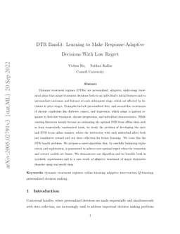DTR Bandit: Learning to Make Response-Adaptive Decisions With Low Regret