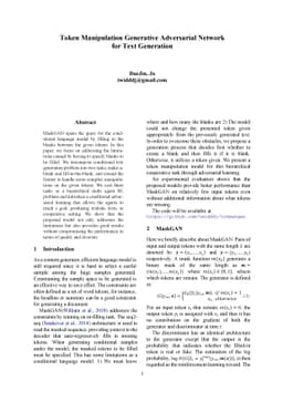 Token Manipulation Generative Adversarial Network for Text Generation