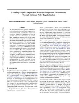 Learning Adaptive Exploration Strategies in Dynamic Environments Through
  Informed Policy Regularization