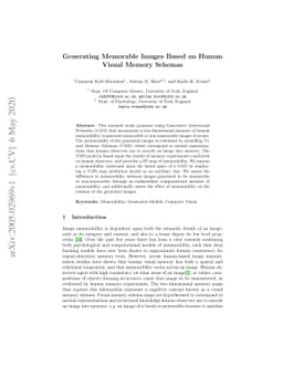 Generating Memorable Images Based on Human Visual Memory Schemas