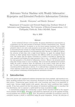Relevance Vector Machine with Weakly Informative Hyperprior and Extended
  Predictive Information Criterion