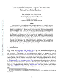 Non-asymptotic Convergence Analysis of Two Time-scale (Natural)
  Actor-Critic Algorithms