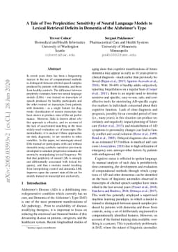 A Tale of Two Perplexities: Sensitivity of Neural Language Models to
  Lexical Retrieval Deficits in Dementia of the Alzheimer's Type