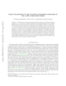 Phase Transitions of the Maximum Likelihood Estimates in the $p$-Spin
  Curie-Weiss Model