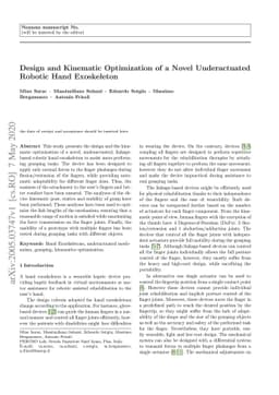 Design and Kinematic Optimization of a Novel Underactuated Robotic Hand
  Exoskeleton