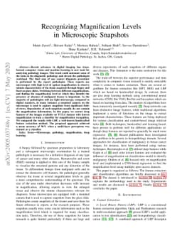 Recognizing Magnification Levels in Microscopic Snapshots