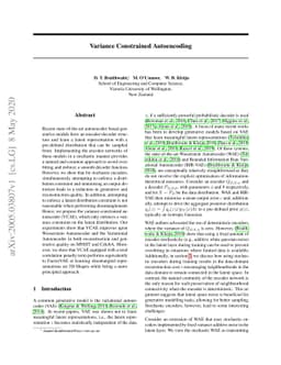 Variance Constrained Autoencoding