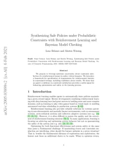 Synthesizing Safe Policies under Probabilistic Constraints with
  Reinforcement Learning and Bayesian Model Checking