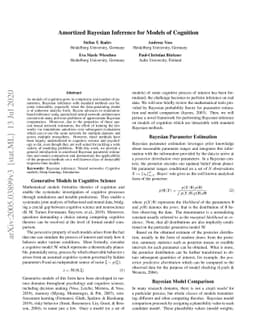 Amortized Bayesian Inference for Models of Cognition