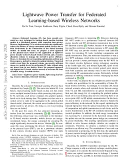 Lightwave Power Transfer for Federated Learning-based Wireless Networks