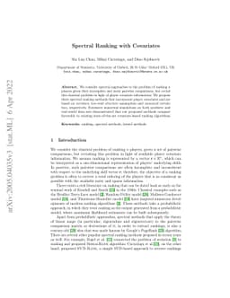 Spectral Ranking with Covariates