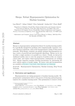Sherpa: Robust Hyperparameter Optimization for Machine Learning